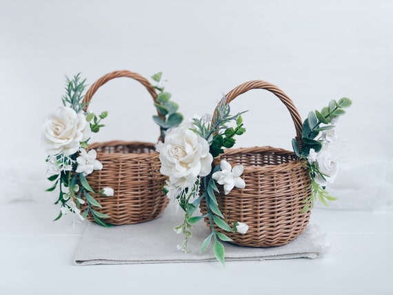 wicker flower girl basket
