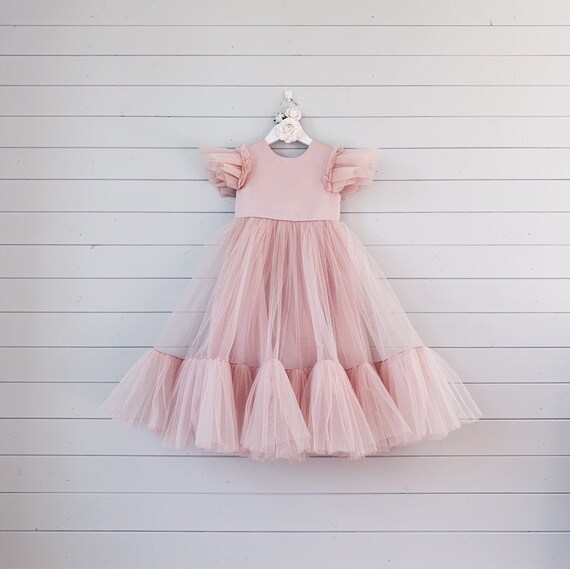 etsy blush flower girl dress