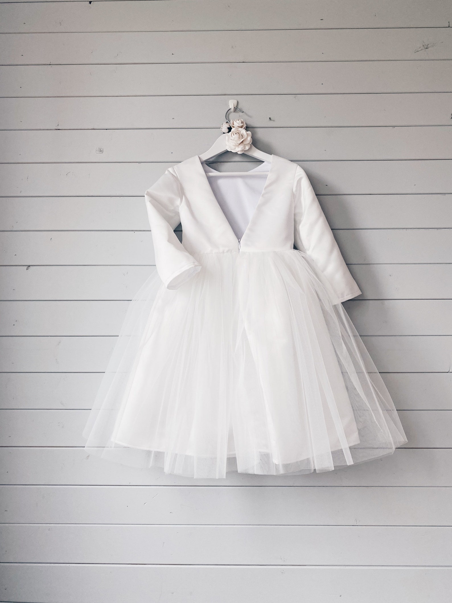 Flower girl dress Long sleeve flower girl dress White child Etsy