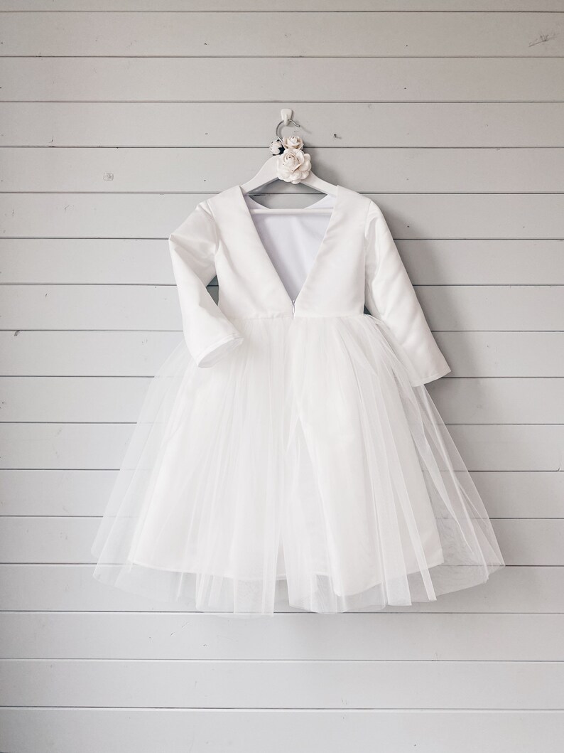 Flower girl dress Long sleeve flower girl dress White child Etsy