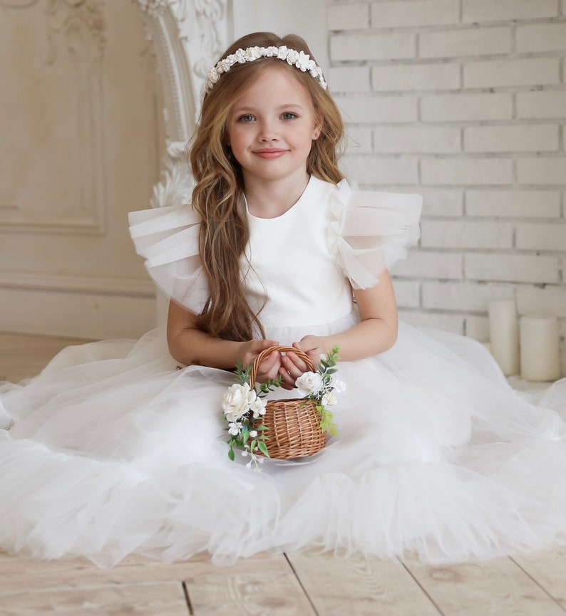 Flower girl basket Rustic flower girl Basket flower girl Etsy