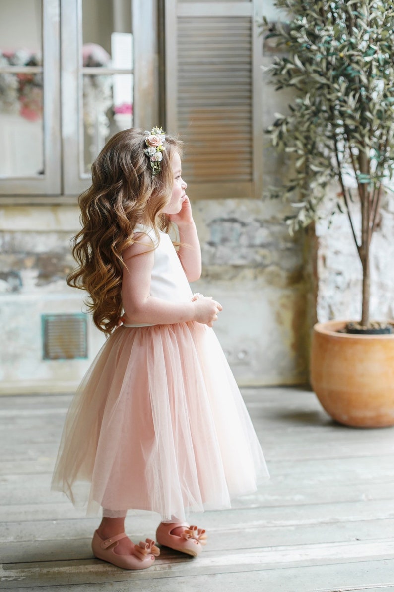 Flower girl dress Blush flower girl dress Flower girl dress Etsy