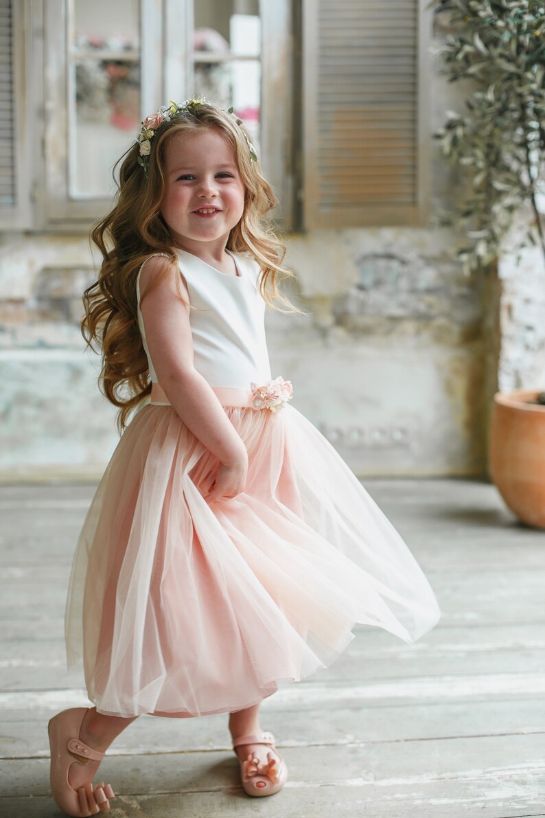 Flower girl dress Blush flower girl dress Flower girl dress Etsy