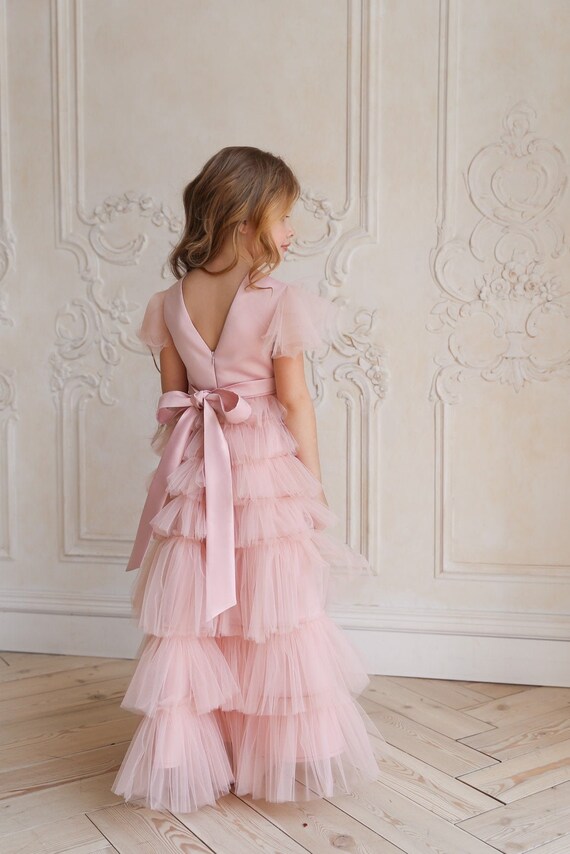 etsy blush flower girl dress