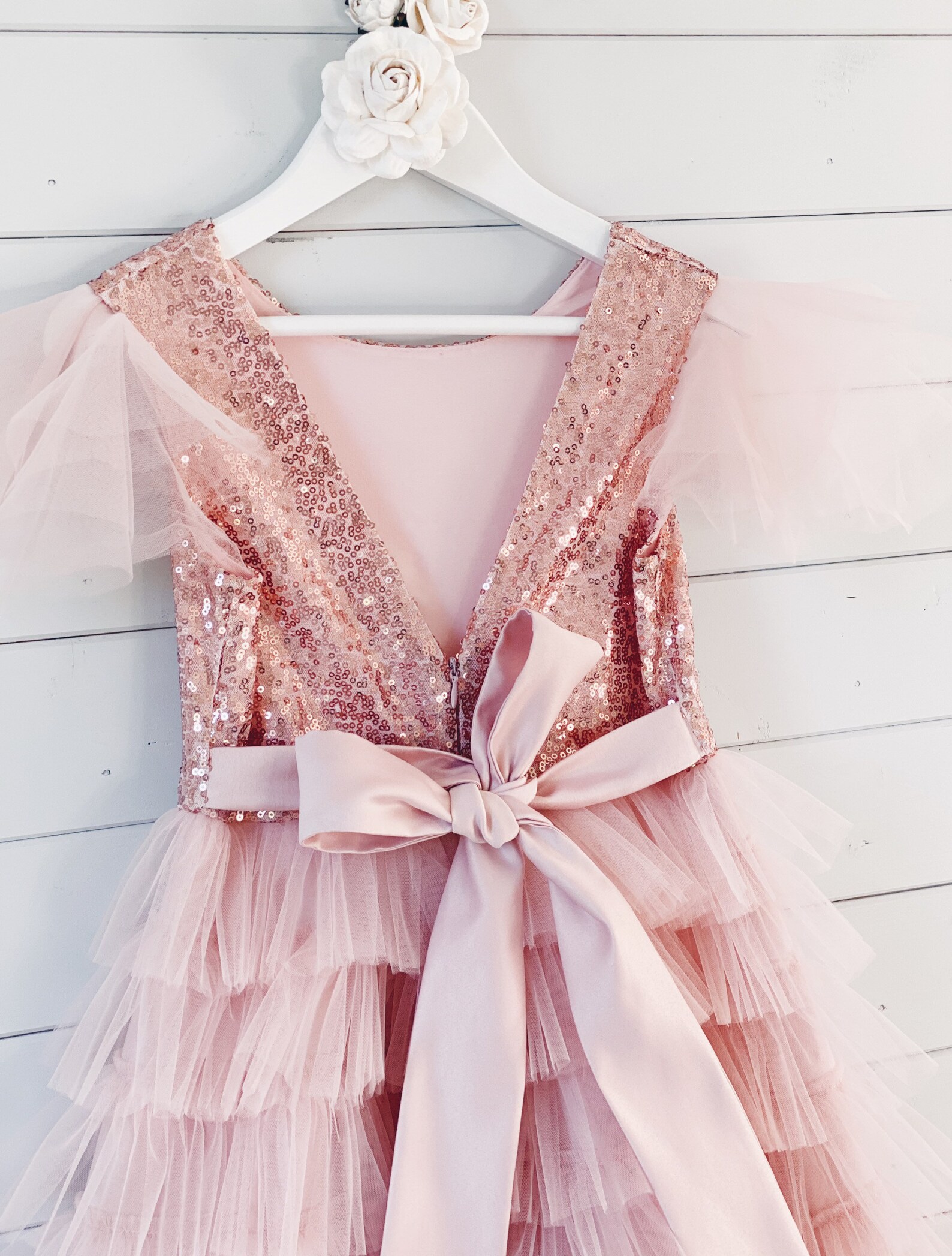 Flower girl dress Sequin flower girl dress Dusty rose child Etsy