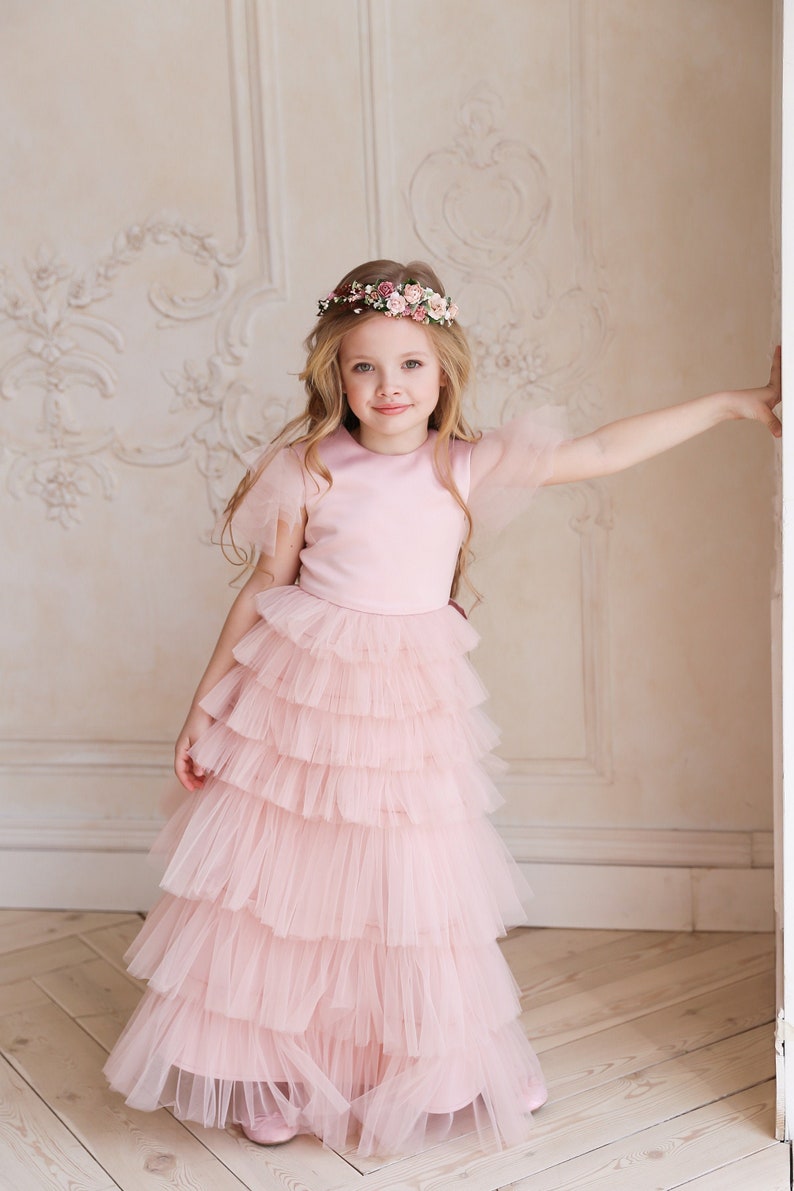 Flower girl dress Blush flower girl dress flower girl dress Etsy
