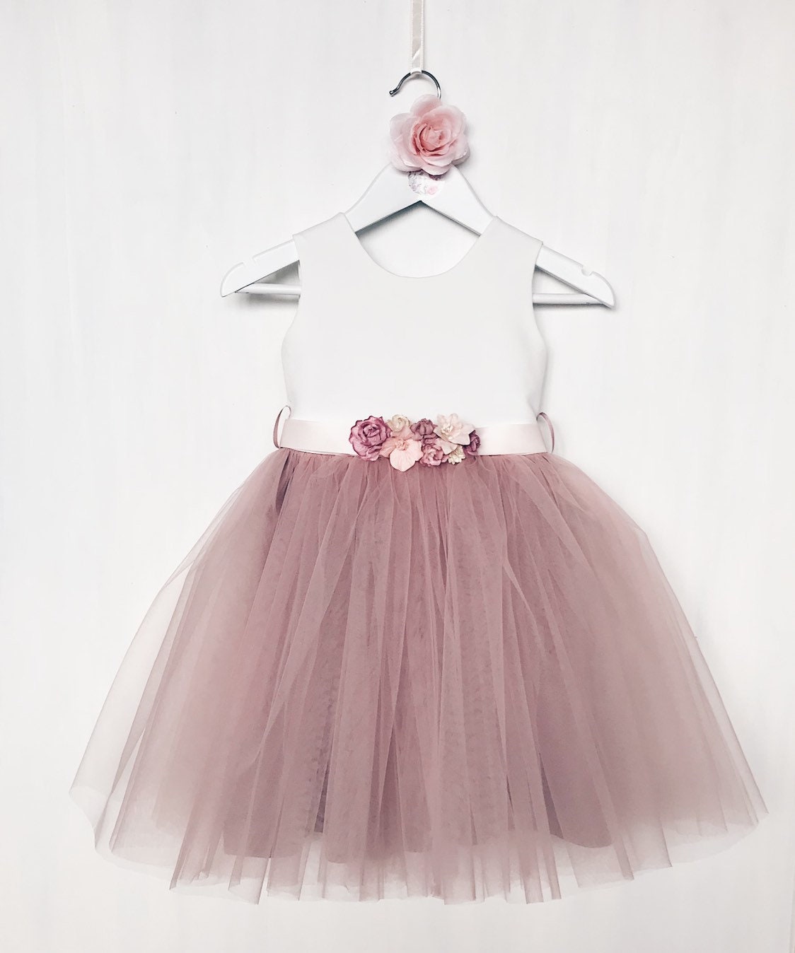 Flower girl dress Dusty rose flower girl dress mauve flower Etsy