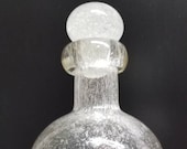 Sale 15 -20 Off Entire Order Vintage Large 11.5 quot Hand Blown Clear Art Glass Decanter With Bubbles Stopper
