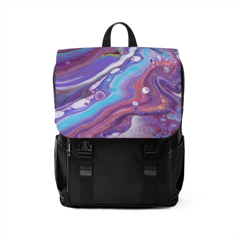 Abstract Art Unisex Casual Shoulder Backpack with front flap Small Backpack Backpack Purse FREE SHIPPING Rucksack
