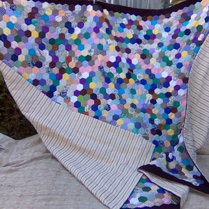 Copriletto trapuntato a mano con patchwork esagonale CIRCUS Old English HAND PIECED