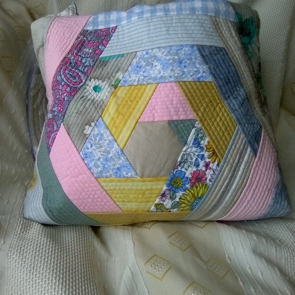 Basket Bag Quilted Shoulder Log cabin Hexagon Carrier