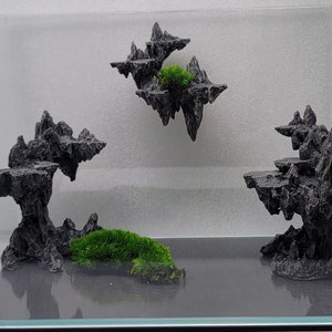 Nano tank Aquascape floating  Mountains layout  aquarium decor handmade for aquatic live plants Planted Ornament ( 4 gallons or larger)