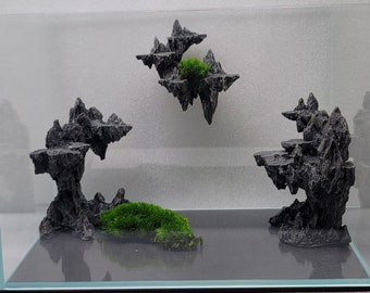 Nano tank Aquascape floating  Mountains layout  aquarium decor handmade for aquatic live plants Planted Ornament ( 4 gallons or larger)