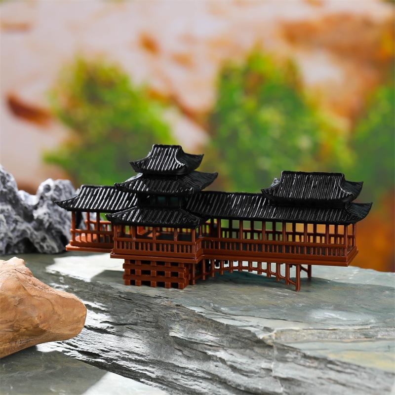 3D Printed Miniature Ancient Building Houses for Aquarium, Terrarium, Vivarium