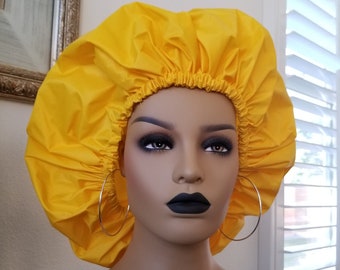 XLarge Adjustable Shower Cap: Double Layered, Natural Hair Protection