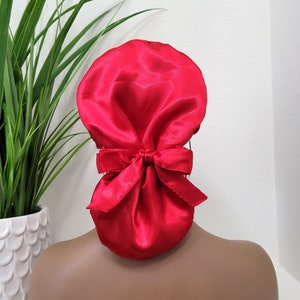 Protect Hair w/Satin Scrub Cap. Buttons Option, Size See Description, Nurse/Surgical/Doctor Cap, All Satin Ponytail Scrub Cap