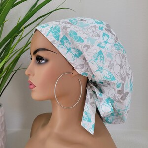 Butterfly Ponytail Scrub Cap: Cotton Nurse/Doctor Hat