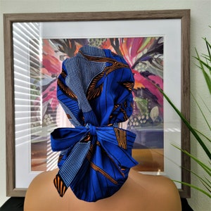 Ankara Fabric Satin Lined Scrub Cap: Ponytail Hat with Buttons