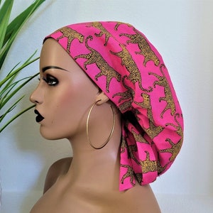 Small,Satin Lined Ponytail Scrub Cap: Nurse Doctor Surgical Hat with Buttons