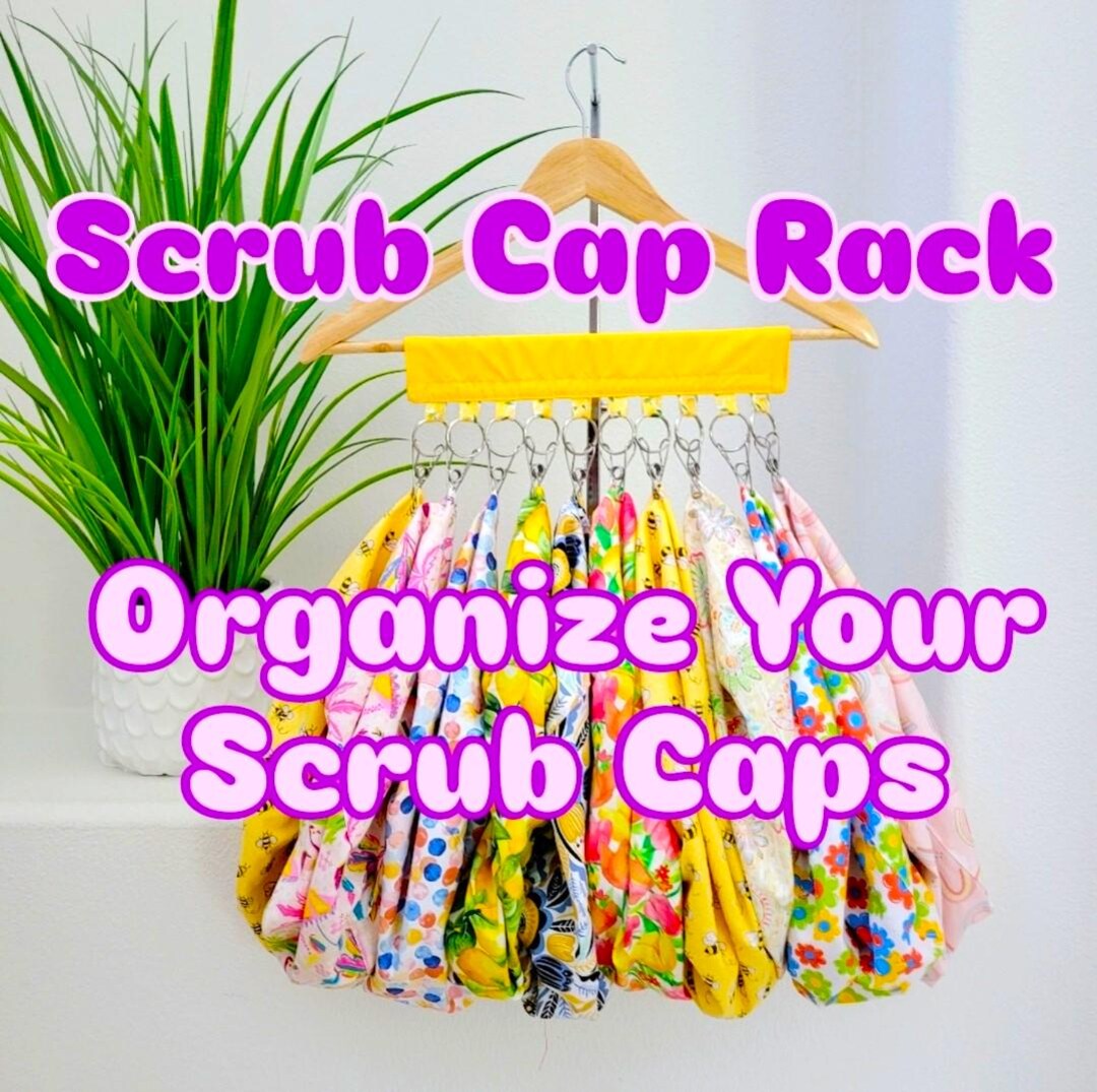 Grab and Go, Scrub Cap Rack Holds up to 10 Scrub Caps, Clothes Hanger ...