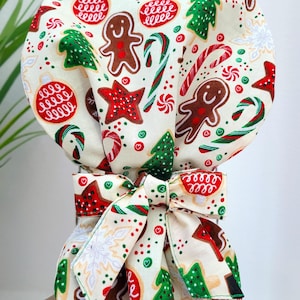 Christmas Cookies Satin-Lined Ponytail Scrub Cap: Nurse/Doctor Hat