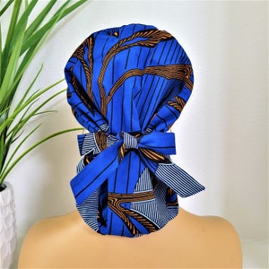 Protect Hair w/Satin Lined Scrub Cap. Buttons Option, Size Option See Description, Nurse/Surgical/Doctor Cap, Medical Ponytail Scrub Cap