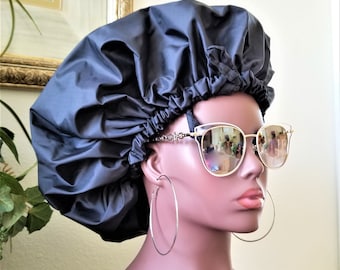 XLarge Adjustable Shower Cap: Double Layered, Natural Hair Protection