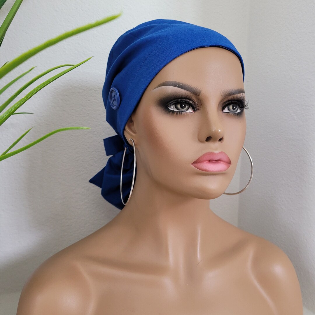 Small Satin Lined Ponytail Scrub Cap, Protect Hair W/satin Lined Scrub