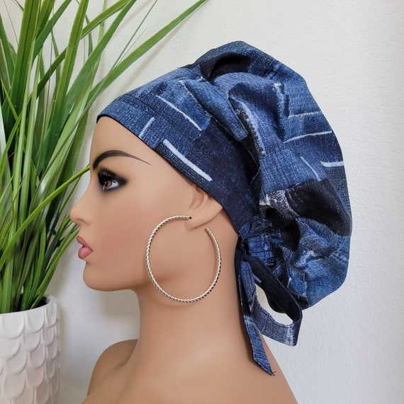 satin lined bouffant scrub cap