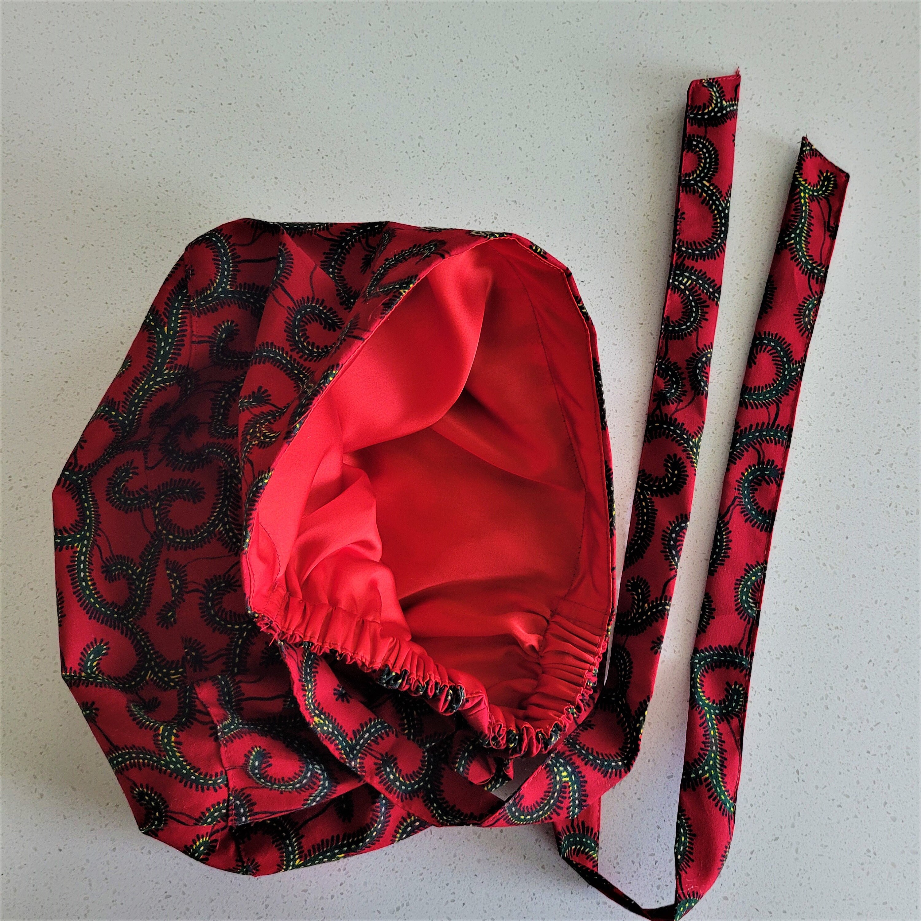 Satin Lined Scrub Cap Jumbo African Print Scrub Cap Surgical Etsy