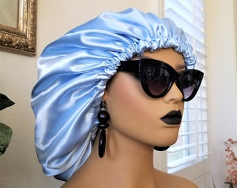 Satin Bonnet XLarge, Elastic Band, Jumbo Bonnet, Adjustable Drawstring, Double Layered, Sleeping/Night Cap, Satin Cap, Natural Hair Bonnet