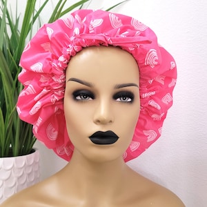 XLarge Adjustable Shower Cap: Double Layered, Natural Hair Protection