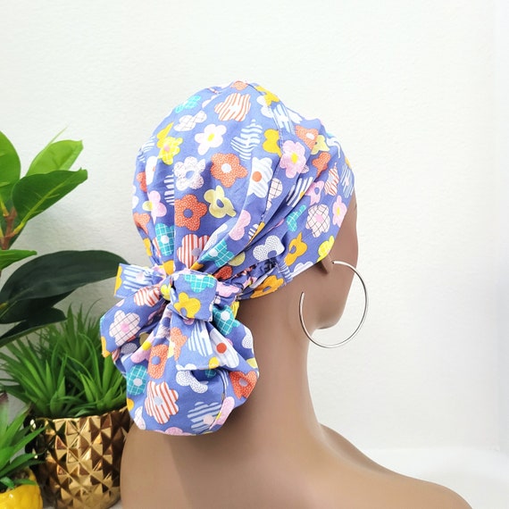 Bonnet D'infirmière Bouffant à Motif De Marguerites Papillon