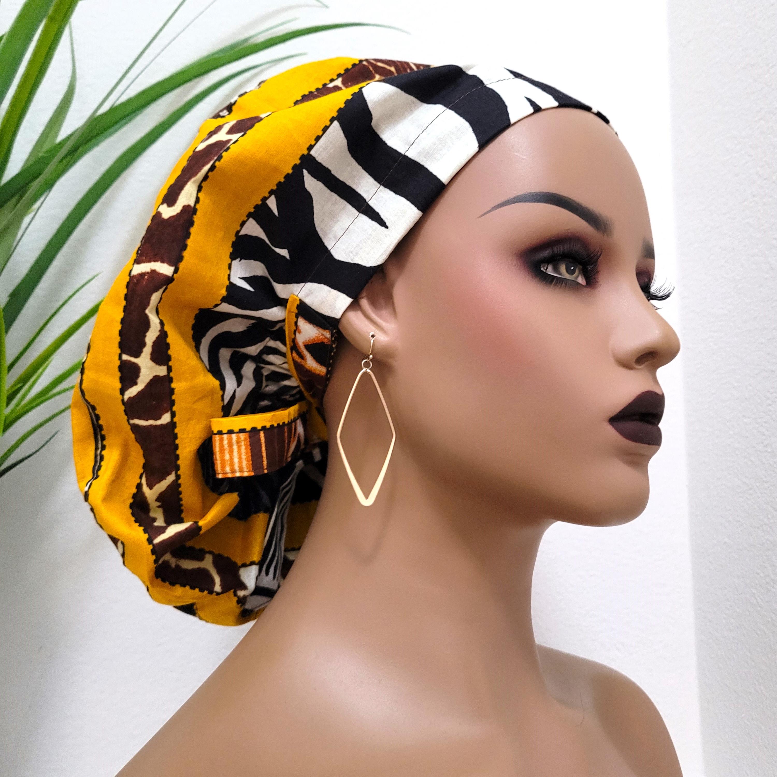 Satin Lined Scrub Cap: Animal Print, Ponytail, Nurse Doctor Hat