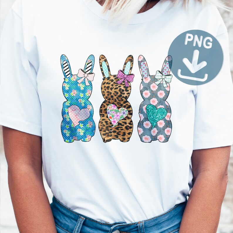 Easter Bunnies Sublimation Designs Download Clipart Easter Etsy