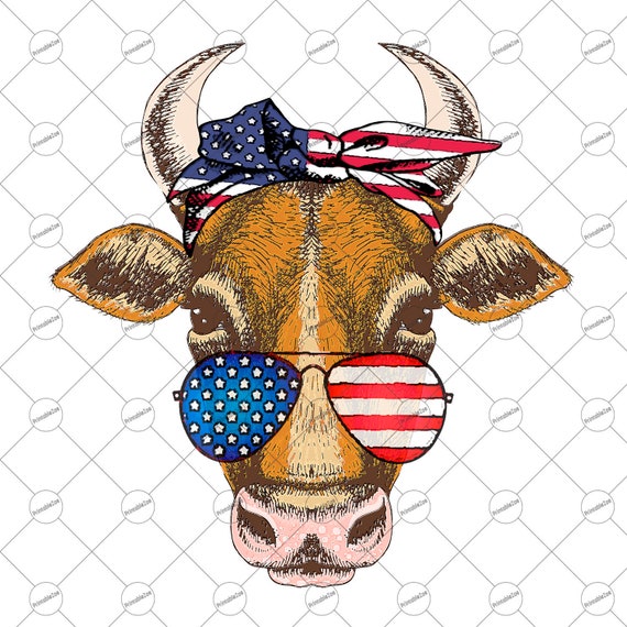 Download 4th of July Cow PNG Patriotic Cow Sublimation Designs | Etsy