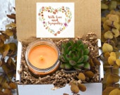 With Love and Sympathy Succulent gift - Sympathy gift box - sorry gift box- cheer up - Succulent and Candle present - live succulent Gift