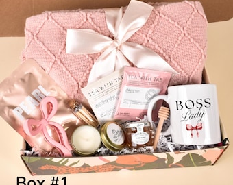 Care Package For Boss, Boss Lady Care Package Gift Box, Care Package For Women, Hygge Gift Boxes,  Spa Gift Boxes, Care Package for Coworker