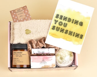 Get Well Soon Gift Box - Care Package, Natural Succulent Gift Boxes - Recovery Gift - Surgery Gift - Tough Time Gift - Hospital Gift (XAB3)