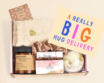 Umarmungen Geschenkbox für sie, Beileidsgeschenk, Geburtstagsgeschenk, Selbstpflege, Komfortpflegepaket für Frauen, Umarmungen und Liebe senden (XAG8)