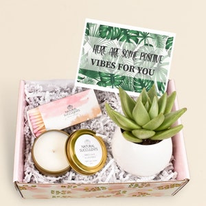 Positive Vibes Gift Box - Self care package - Sending positive Vibes Gift - positive vibes for Friend - Get Well Soon Gift (XBF9)