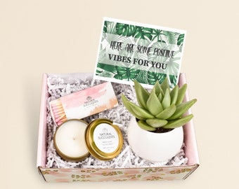 Positive Vibes Gift Box - Self care package - Sending positive Vibes Gift - positive vibes for Friend - Get Well Soon Gift (XBF9)