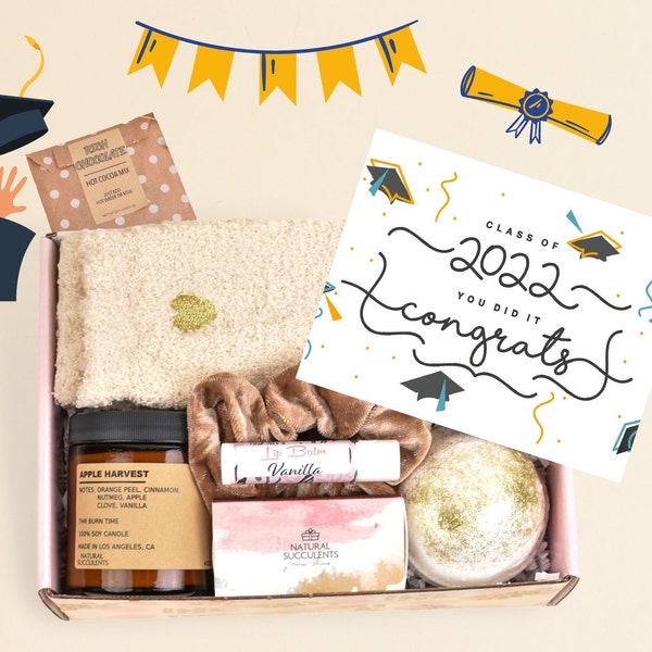 You Did It Class of 2022 Gift Her, 2022 Graduation Gift, Graduation Gift For Her, Congratulations Gift Box, College Gift Basket (XAH5)