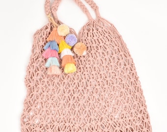 Bridesmaid Tote Bag - Bride Beach Bag - Boho Bride Gift Macrame Bag Crochet Bag Bachelorette Party Gift Bags - Maid Of Honor Matron Of Honor