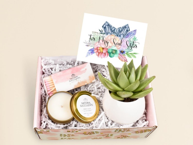 Succulent Gift Box - For My Soul Sister Gift - Send a Gift - For Best Friend - Succulent Gift -  Gift Idea - Custom Gift Box - (XBM3) 