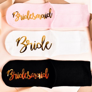 Bridesmaid Socks, Proposal Socks, Custom Socks, Bridesmaid Proposal Gift, Grip Socks, Wedding Party Socks, Bridal Party Socks, Wedding Socks image 4