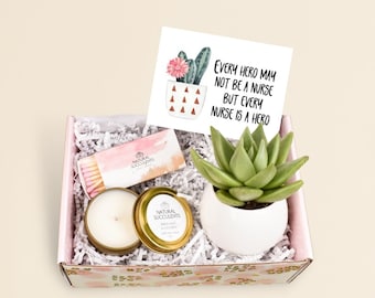 Care Package For Nurse - Gift For Nurse -Nurse Appreciation Gift - Nurse Gift - Send A Gift- Appreciation Care Package - Succulents (XBP8)