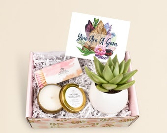 Friendship Succulent Gift Box - You Are a Gem - Succulent Gift - Custom Friendship gift - Thank You Gift - Thank You Gift Ideas (XBI1)