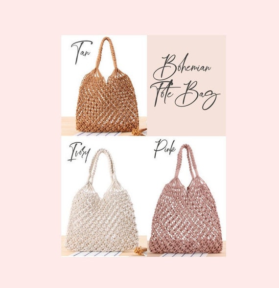 Bridesmaid Tote Bag Bride Beach Bag Boho Bride Gift Macrame Bag Crochet Bag  Bachelorette Party Gift Bags Maid of Honor Matron of Honor - Etsy