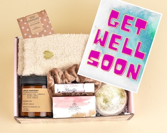 Natural Succulents Get Well Soon Gift Box - Care Package - Recovery Gift - Surgery Gift - Tough Time Gift - Hospital Gift (XAA3)